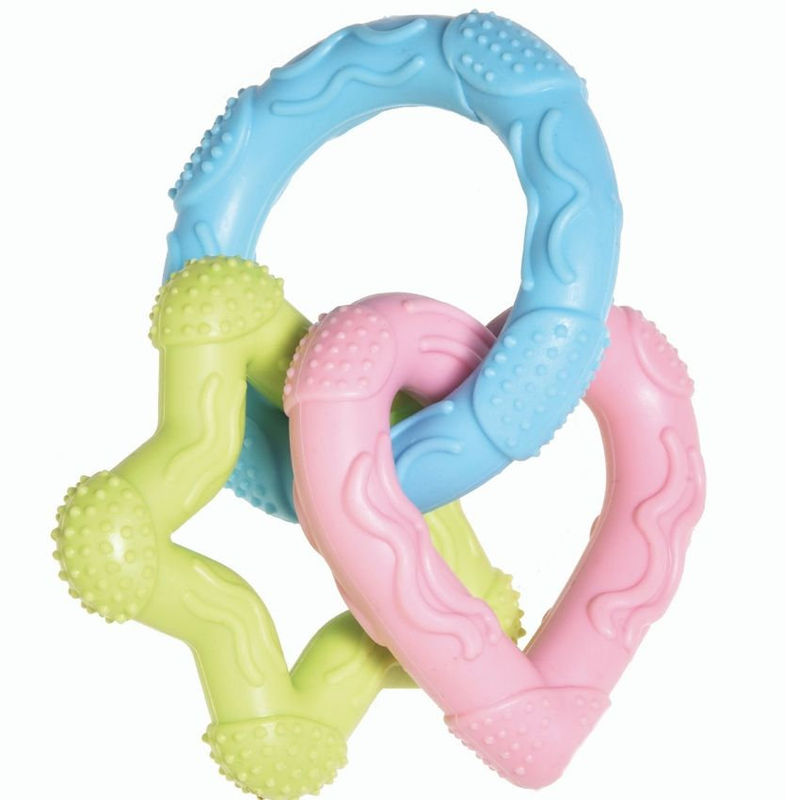 Гумена играчка за зъбки „дрънкалка“ 23 см. Record  син