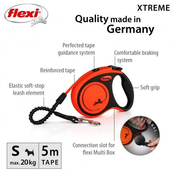 flexi Xtreme S - 5м лента, до 20кг - цвят оранж 3