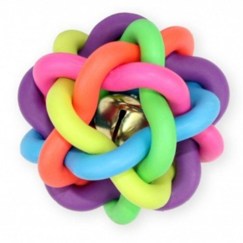 Играчка за кучета PET NOVA – цветна силиконова играчка за кучета със звънче, 10,5см 10 см.