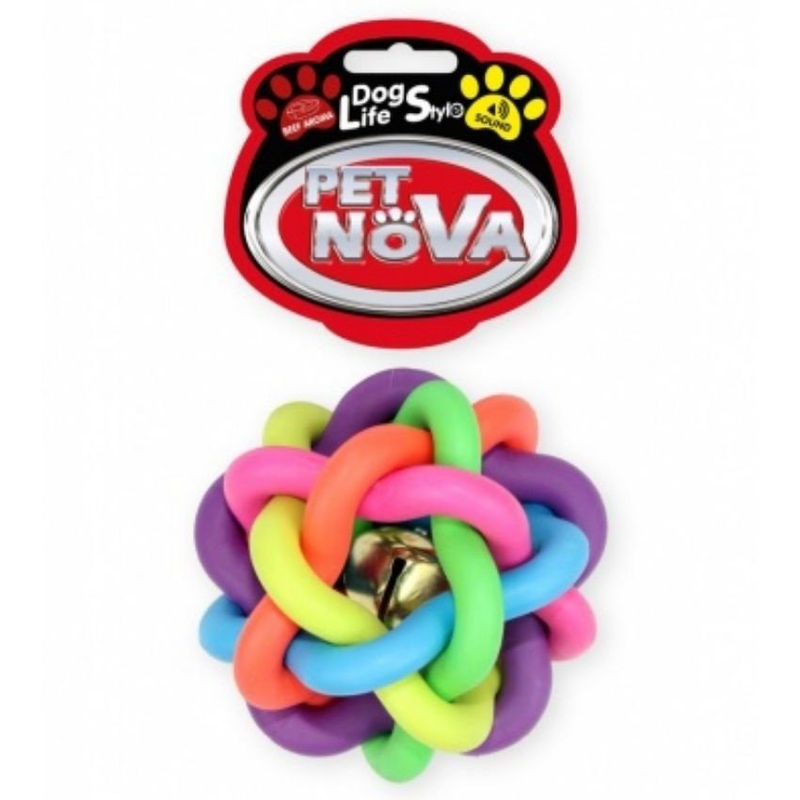 Играчка за кучета PET NOVA – цветна силиконова играчка за кучета със звънче, 10,5см 10 см. 2