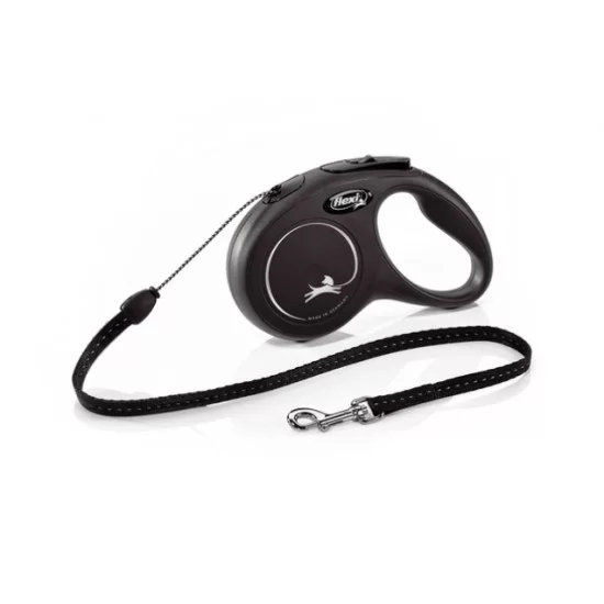flexi Classic Long Small – 8м въже, до 12 кг - цвят черен
