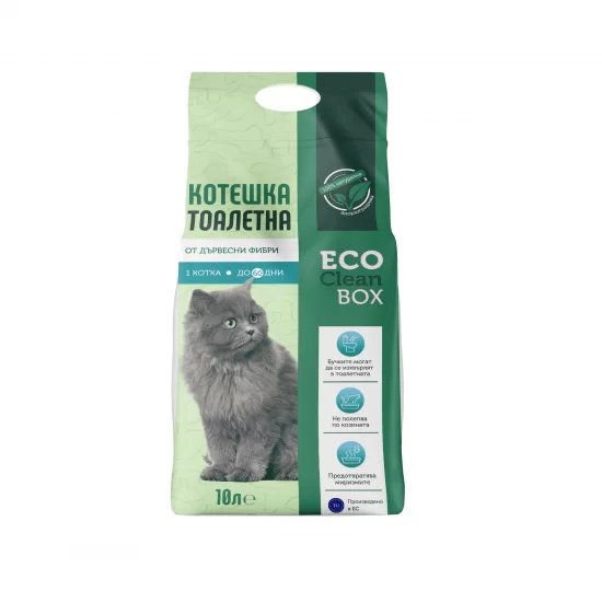 Eco Clean Box 10L - котешка постелка от дървесни фибри /на пелети/ 3