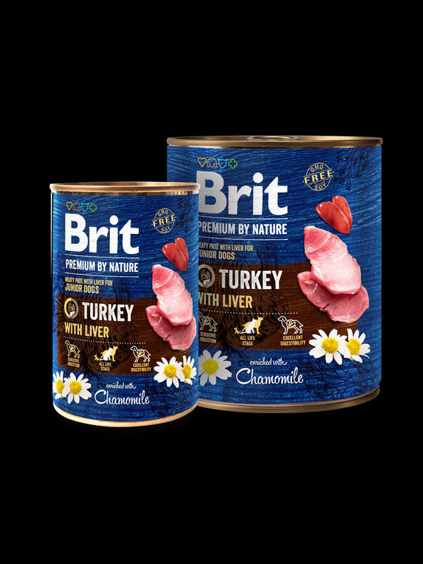Brit Premium by Nature Turkey with Liver – консервирана храна за кученца с пуйка и черен дроб  0.800 кг.