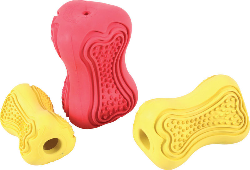 Супер издръжлива кучешка играчка Zolux  TITAN RUBBER – с отвор за лакомства, размер S червен 4