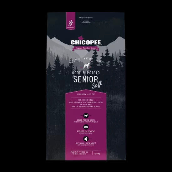 Chicopee Dog HNL Senior Soft+ мека гранула за възрастни кучета, козе и картофи, 12 кг 3