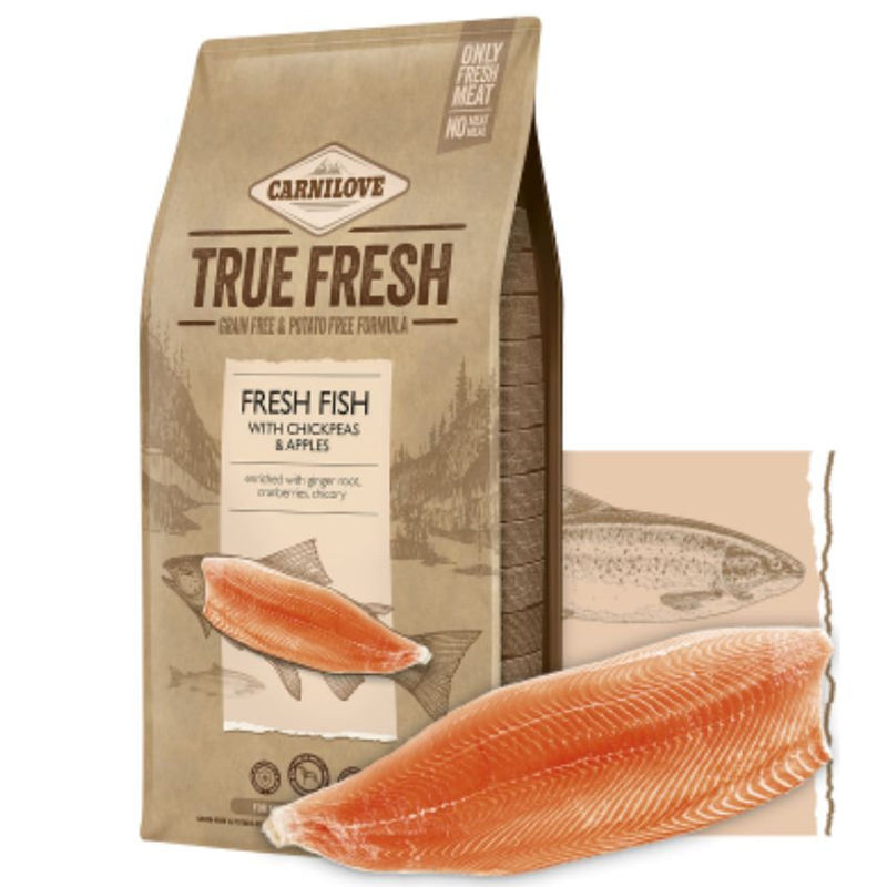 Ултра премиум суха храна Carnilove TRUE FRESH Fish for Adult със 60% истинска, прясна риба, нахут и ябълка, БЕЗ ЗЪРНЕНИ КУЛТУРИ, подходяща за всички породи 1.4 кг. 2