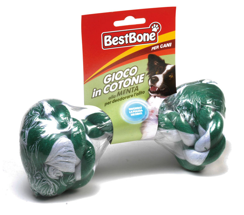 Памучен кокал 30 см. Record, с вкус на мента, подпомагащ почистването на зъбките  30 см. 3