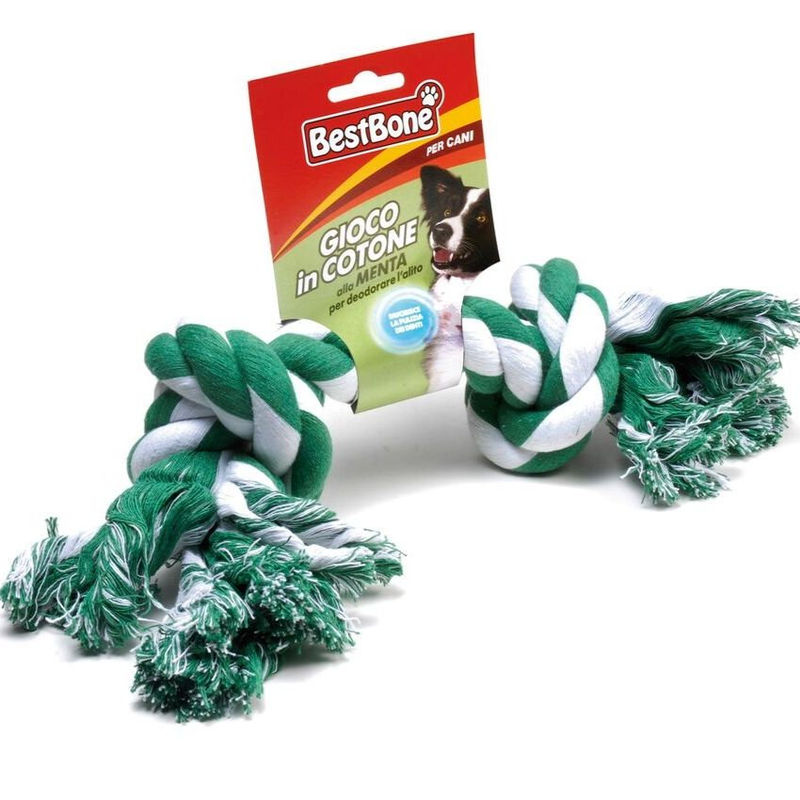 Памучен кокал 30 см. Record, с вкус на мента, подпомагащ почистването на зъбките  30 см. 2