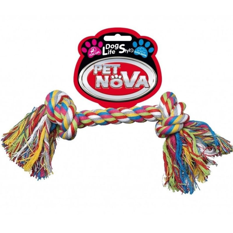 Памучно въже за кучета Pet Nova – с два възела, 25 см 25 см.