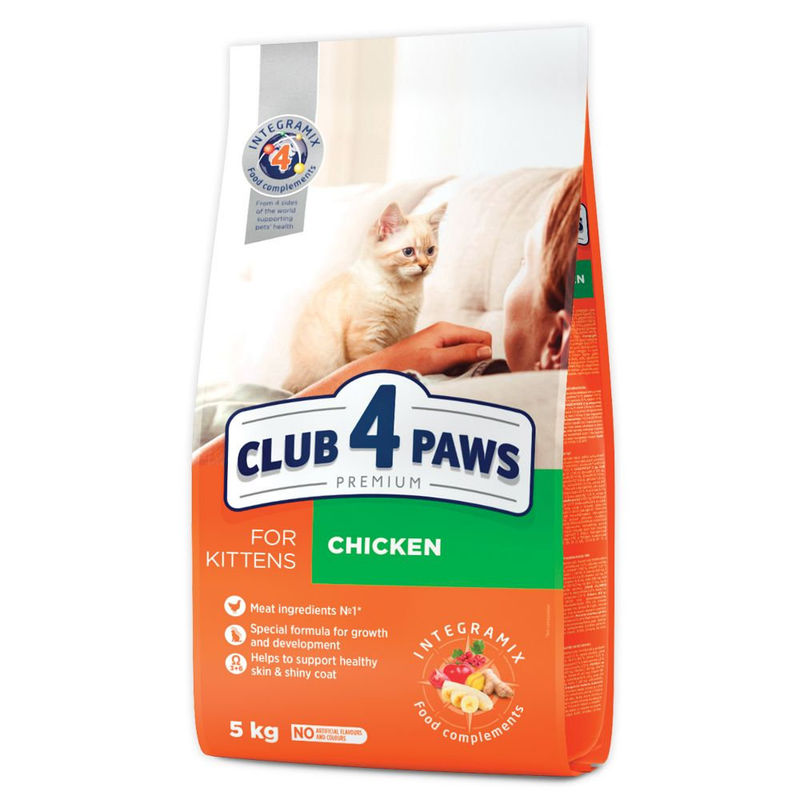 CLUB 4 PAWS CAT KITTEN WITH CHICKEN Пълноценна, премиум храна за котки 4