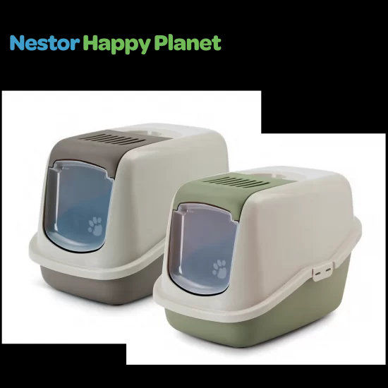 Кот. тоалетна Nestor Happy Planet 56x39x38.5 см, мока/сиво