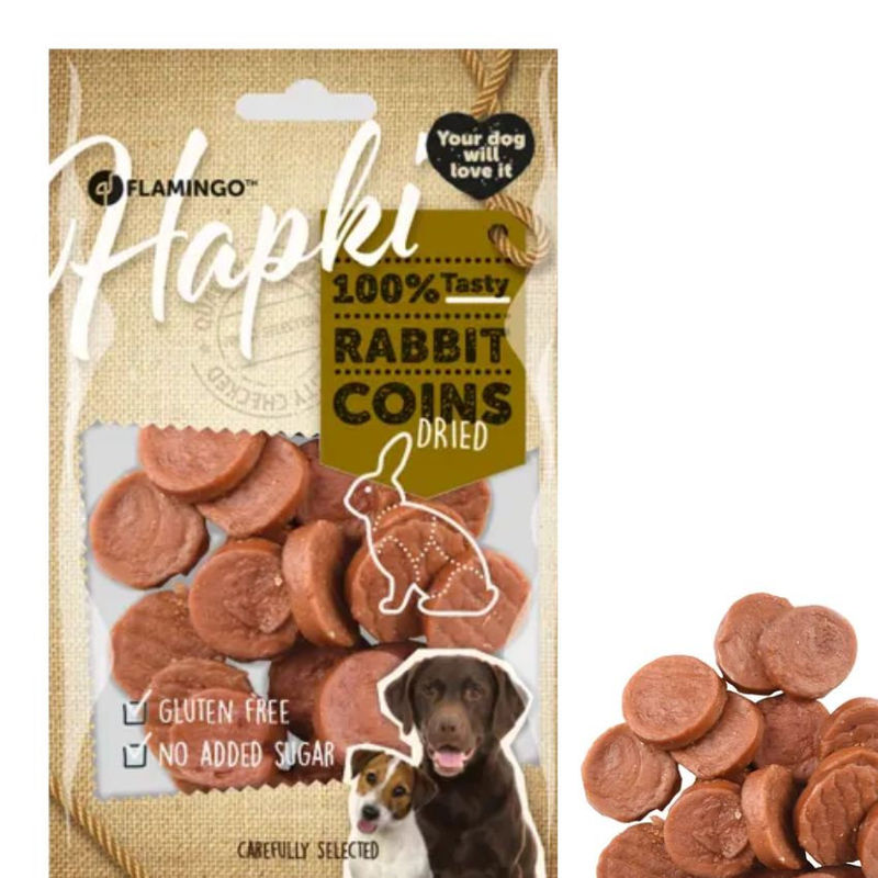 Лакомство за куче Flamingo Hapki Rabbit coins хапки от заешко 85 гр. 3