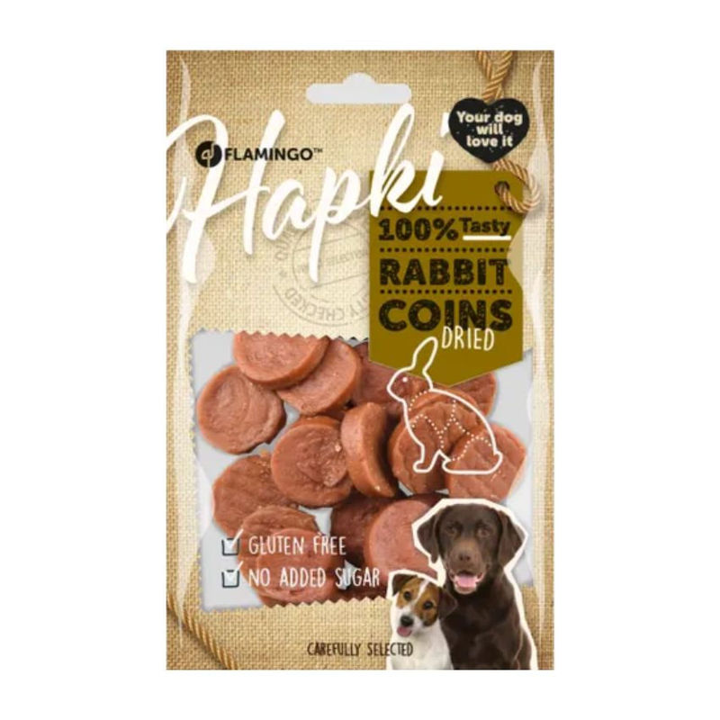 Лакомство за куче Flamingo Hapki Rabbit coins хапки от заешко 85 гр. 2