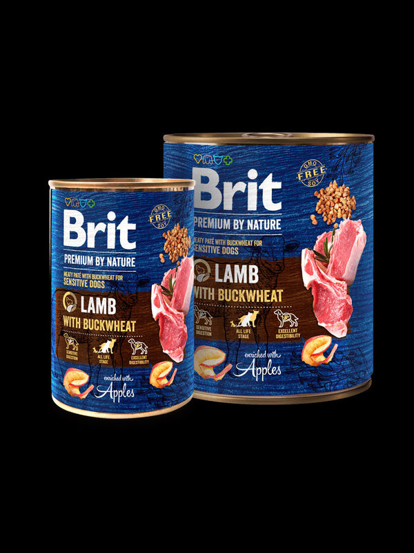 Brit Premium by Nature Lamb with Buckwheat – консервирана храна за кучета с агнешко и елда 0.800 кг.