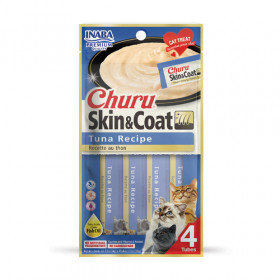 Кремообразно лакомство за капризни котки Churu Cat Treats Skin&Coat Tuna Recipe мус от риба тон 4×14гр.