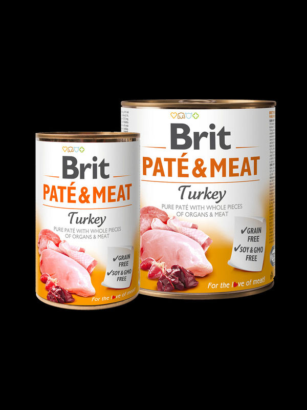 BRIT PATÉ & MEAT – TURKEY – консервирана храна за кучета с 26% прясно пуешкоо 24% пилешко 0.800 кг. 2