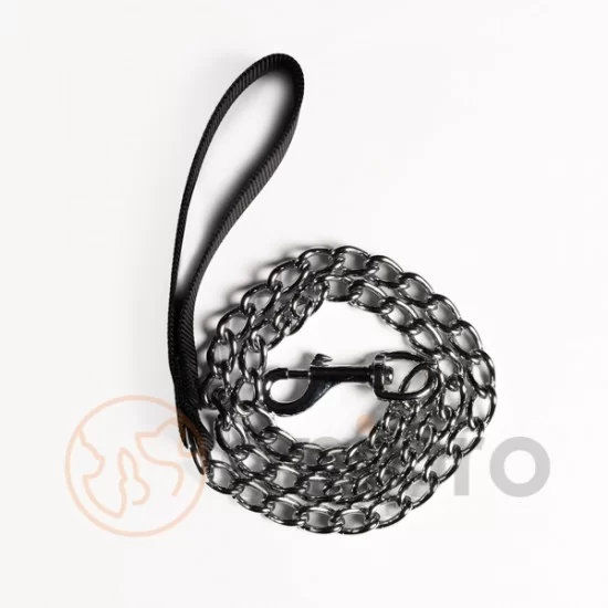 anipro повод синджир 2.0мм/100см с дръжка черна лента