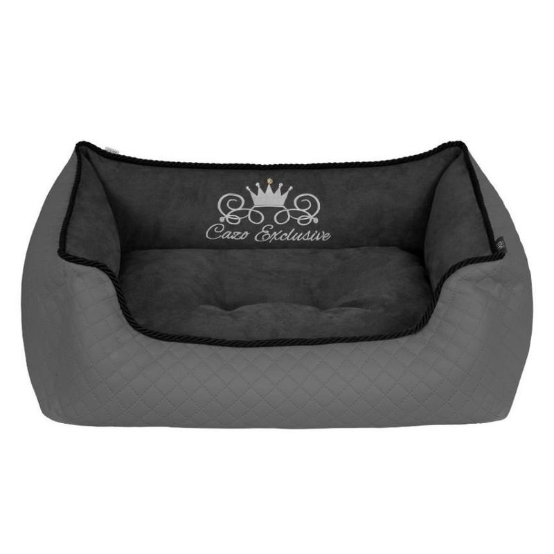 Меко бродирано легло CAZO Soft Bed Royal Line – сиво 95 x 75 см.