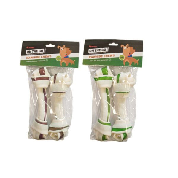 Кожен кокал за куче ON THE GO Double Color Knotted Bones 16