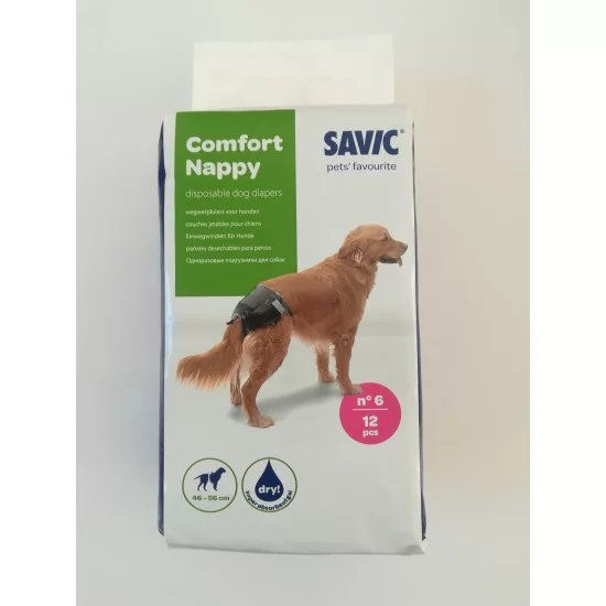 Памперс за куче Savic, T6, 46-56см, 12бр