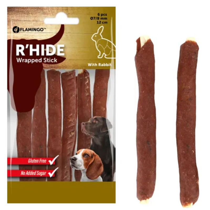 Солети от пресована кожа Flamingo Wrapped sticks обвити в заешко 70 гр.