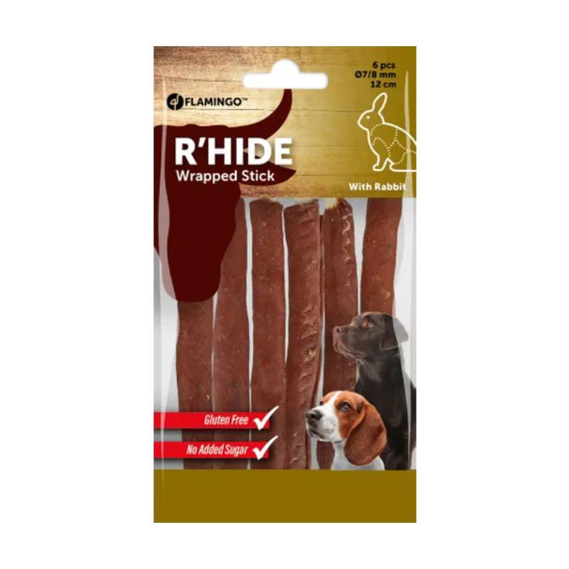 Солети от пресована кожа Flamingo Wrapped sticks обвити в заешко 70 гр. 3
