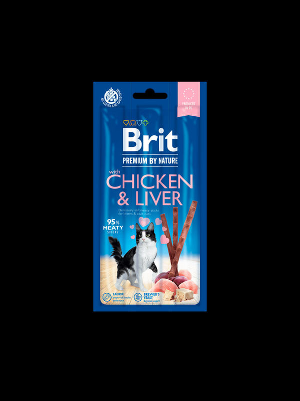 Brit Premium by Nature Cat Sticks with Chicken & Liver – лакомство за котки с пилешко и черен дроб 3 бр.