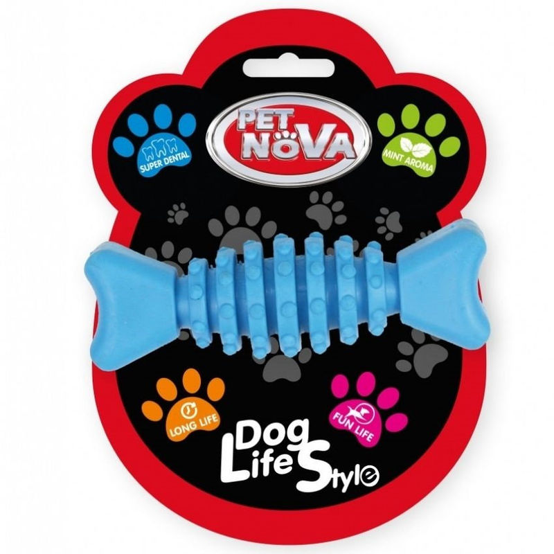 Дентална, гумена играчка за кучета PET NOVA с аромат на мента, 12 см червен