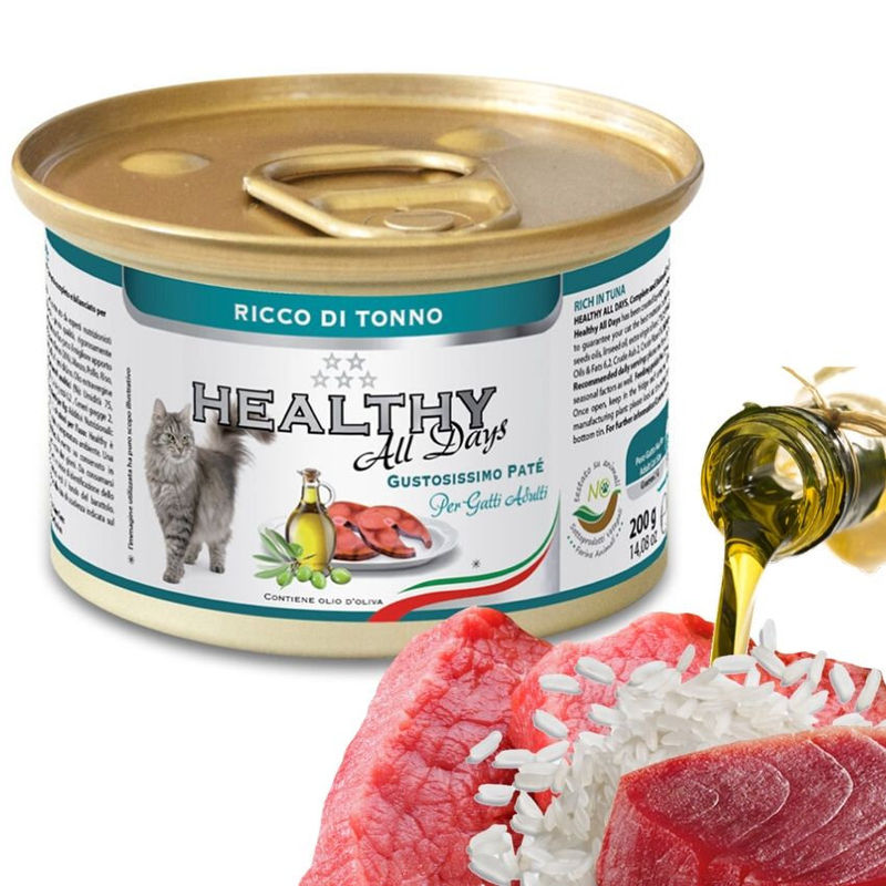 Консервирана храна за котки HEALTHY MEAT All days CAT Tuna с прясна риба тон, говеждо месо и ориз 0.200 кг. 2