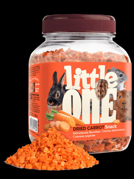 Хрупкаво лакомство за гризачи и зайци Little One Dried Carrot  сушени моркови  0.200 кг.