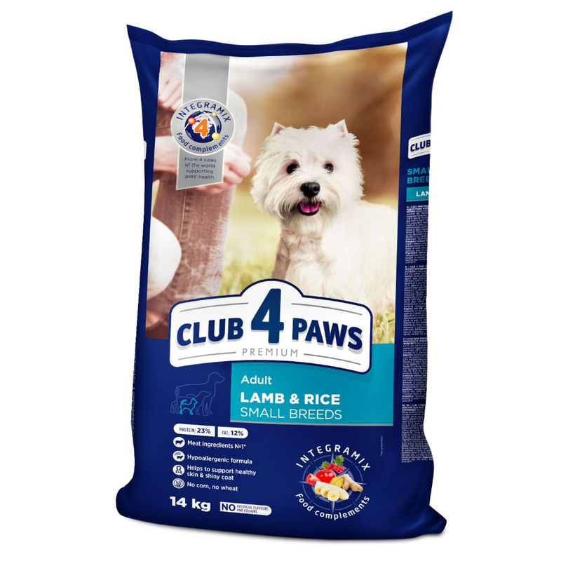 CLUB 4 PAWS DOG MINI ADULT WITH LAMB AND RICE Премиум, пълноценна суха храна за възрастни кучета от дребни породи с агнешко и ориз 2