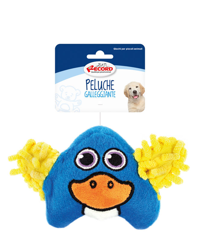 Плаваща, плюшена играчка за кучета със звук пате 15 см. Record Funny Face  15 см.
