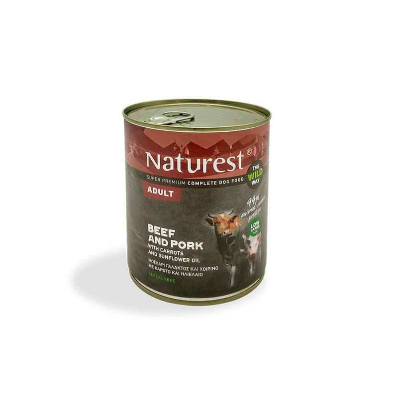 Консерва за куче с говеждо и свинско месо с моркови NATUREST Adult Beef and Pork with Carrots 6
