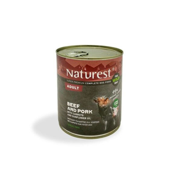 Консерва за куче с говеждо и свинско месо с моркови NATUREST Adult Beef and Pork with Carrots 5