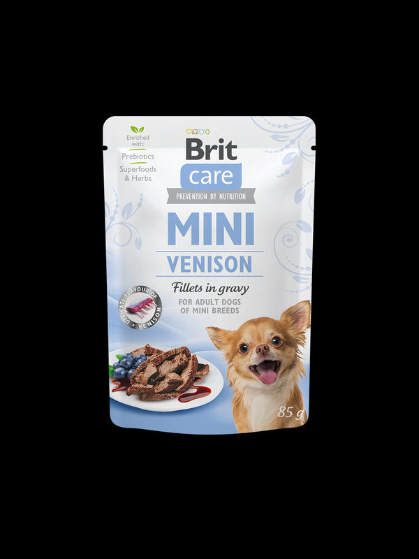 Brit Care Mini Venison fillets in gravy – пауч за кучета от малките породи с еленско месо 85gr