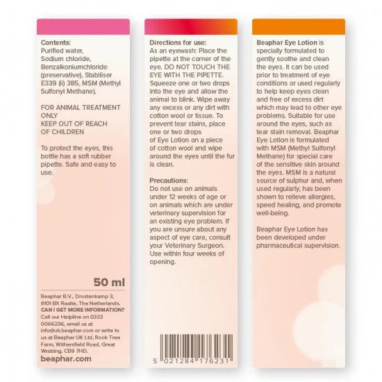 Beaphar Еye Lotion - лосион за очи за кучета и котки, 50 мл 5