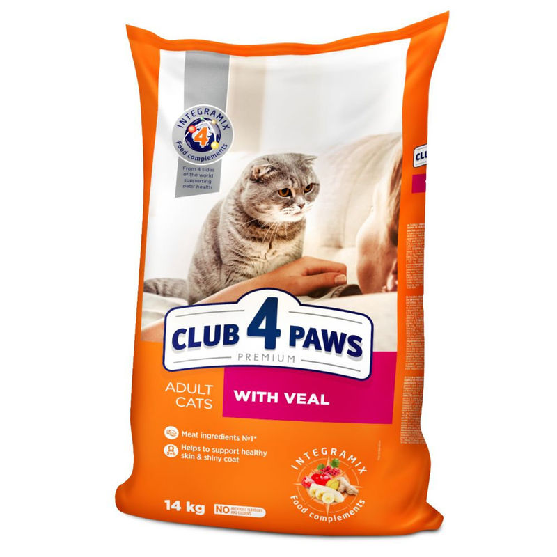 CLUB 4 PAWS CAT ADULT VEAL Пълноценна, премиум храна за котки 12