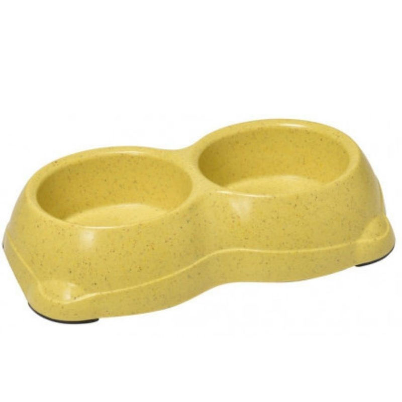 Екологична, двойна купа Record Bamboo 250 мл. – изработена от естесвен бамбук и оризова обвивка жълт 2