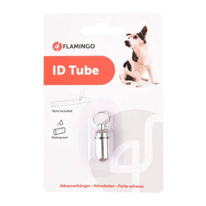 Водоустойчив медальон Flamingo Address tube Tula за куче с място за адрес микс 2