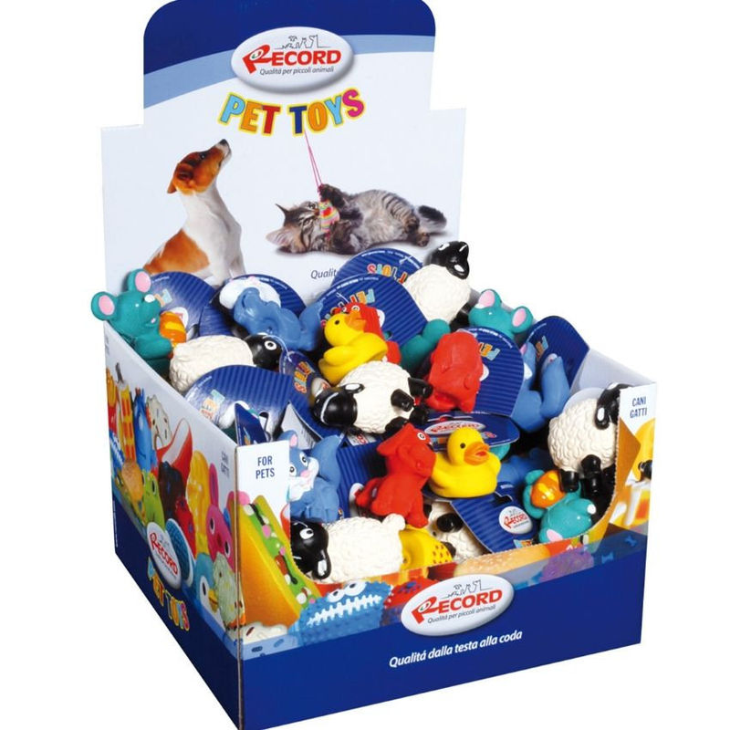 Латексова играчка със звук 5-9 см. Record  микс 3