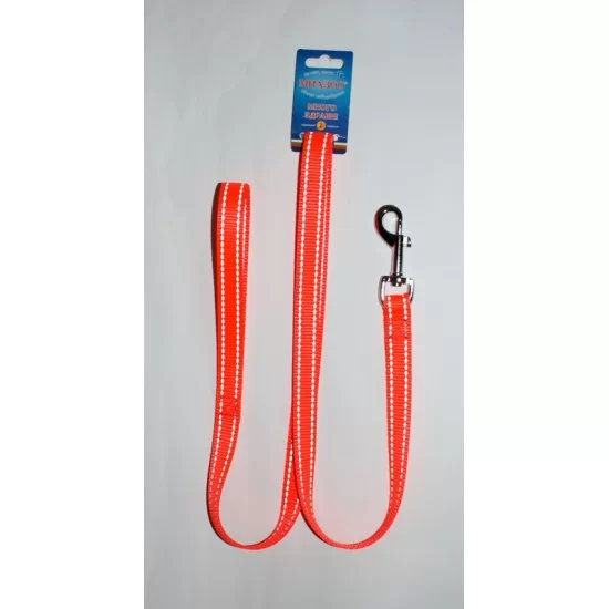 anipro Sport+ повод от оранжева лента със светлоотразителни нишки, 20мм/120см