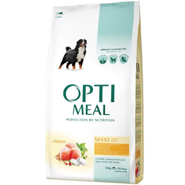 OPTIMEAL DOG MAXI ADULT WITH CHICKEN Супер премиум храна за кучета от големи породи с пилешко 3