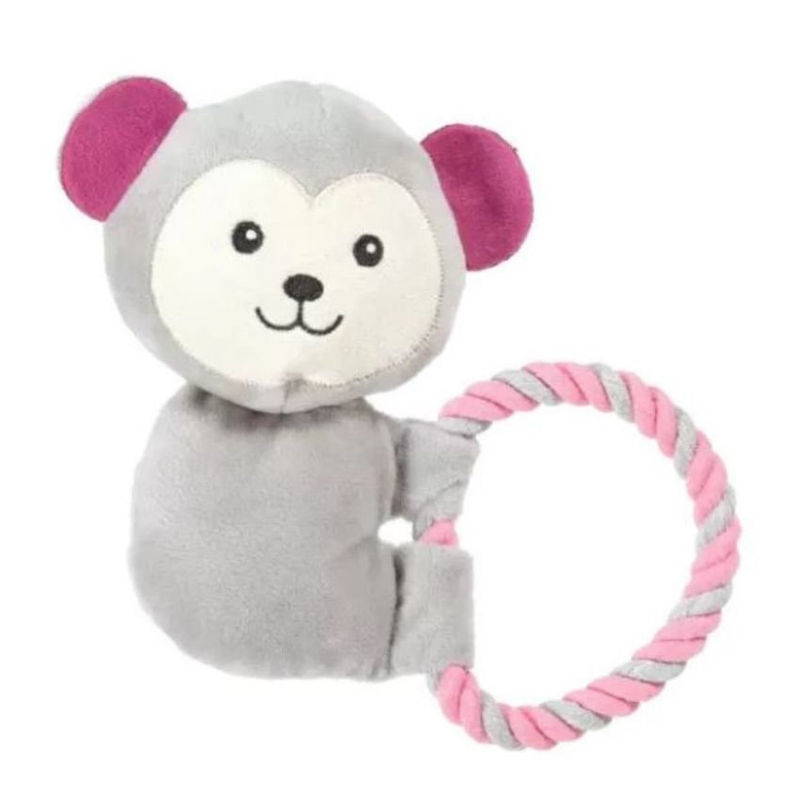 Екологична кучешка играчка ZOLUX MAXOU Corde плюшено мече, с въженце за дърпане