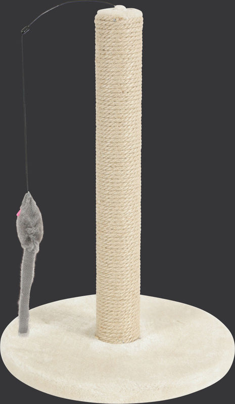 Драсалка Zolux SCRATCHING POLE – с пилон и мишка,  40см х 40см х 63см Сив 2
