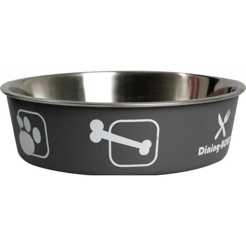 Метална сива купа Flamingo  KENA GREY  –  с противоплъзгаща основа 1.5л.