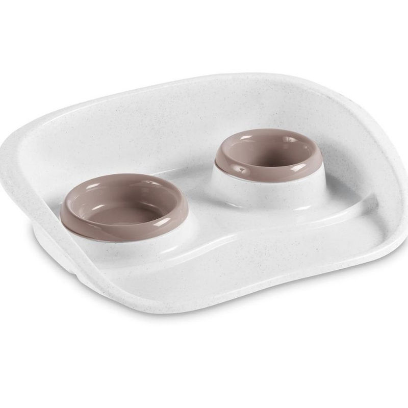 Комплект купички за храна и вода с поставка Record 250 ml Бежов 2