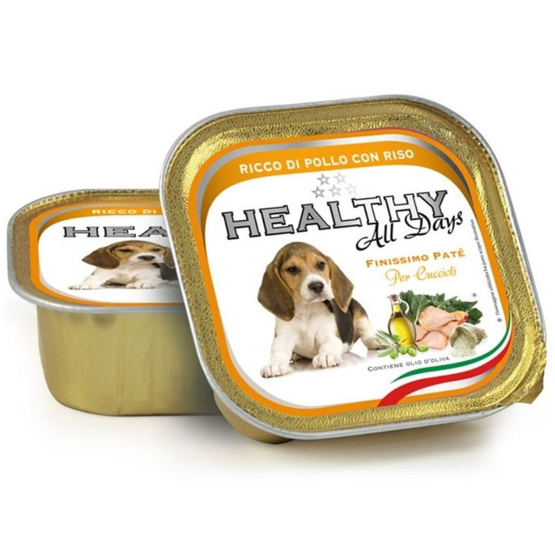 Пастет за подрастващи кученца HEALTHY MEAT All days PUPPY CHICKEN with RICE с прясно пилешко месо и ориз 0.150 кг.