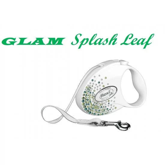 flexi GLAM Splash Leaf S - 3м лента, до 12кг - цвят бял
