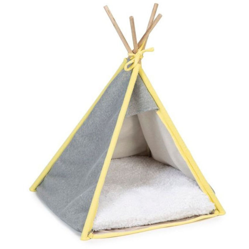Кучешка палатка Beeztees puppy tipi tent aika grey легло с мека възглавница 55х55х85 см.