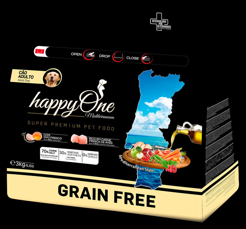 Средиземноморска храна HappyOne MEDITERRANEUM Adult за пораснали кучета от всички породи с пилешко месо, сардини, зехтин, яйца и нар 12 кг. 4